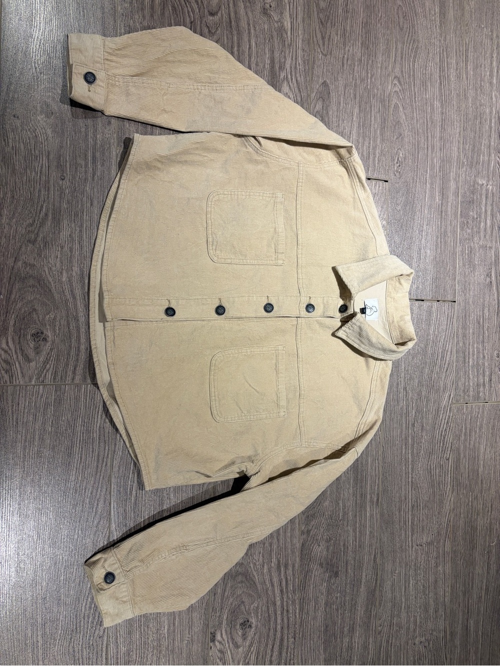 Corduroy Shirt Jacket in Light Beige - Women’s Jean Jacket